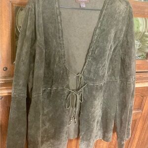 Danier Olive Suede Jacket XL